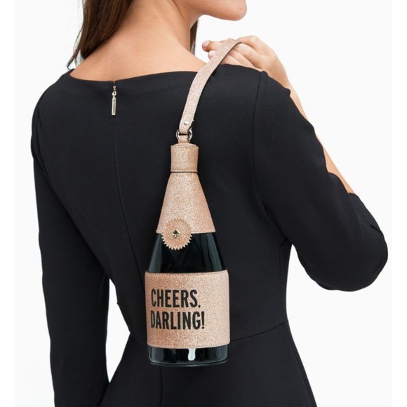 kate spade chestnut street champagne bottle wine wristlet bag purse nwot - Picture 1 of 9